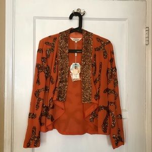 Orange Sequin Blazer